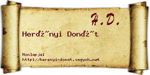 Herényi Donát névjegykártya